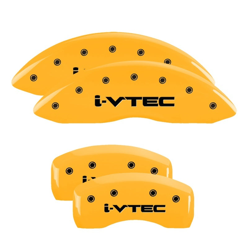 MGP 4 Caliper Covers Engraved Front & Rear i-Vtec Yellow finish black ch MGP 4 Caliper Covers Engraved Front & Rear i-Vtec Yellow finish black ch