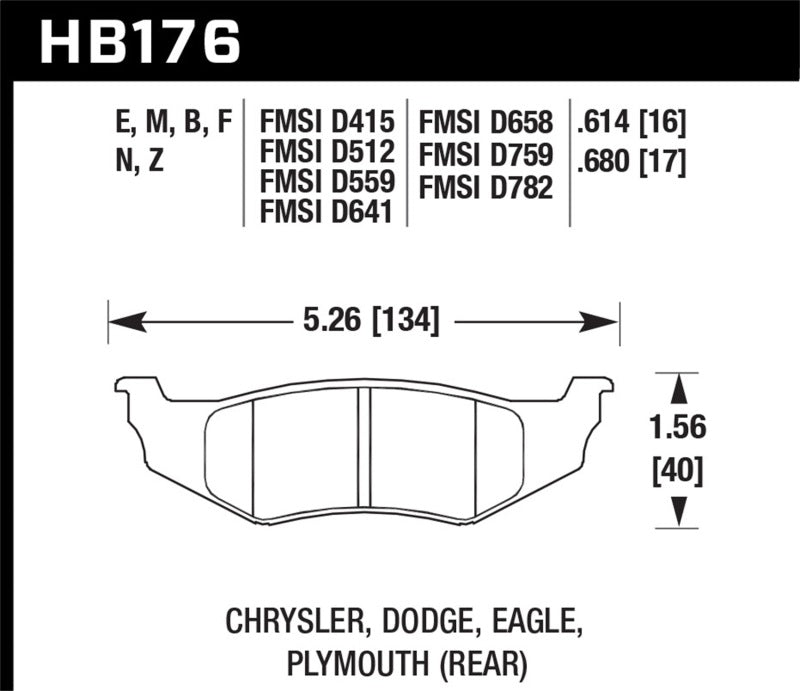 Hawk SRT4 HPS Street Rear Brake Pads Hawk SRT4 HPS Street Rear Brake Pads