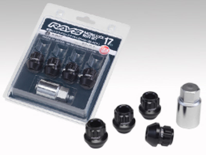 Rays M12x1.50 Short Type (L25) 17 Hex Lug Nut Set - Black Rays M12x1.50 Short Type (L25) 17 Hex Lug Nut Set - Black