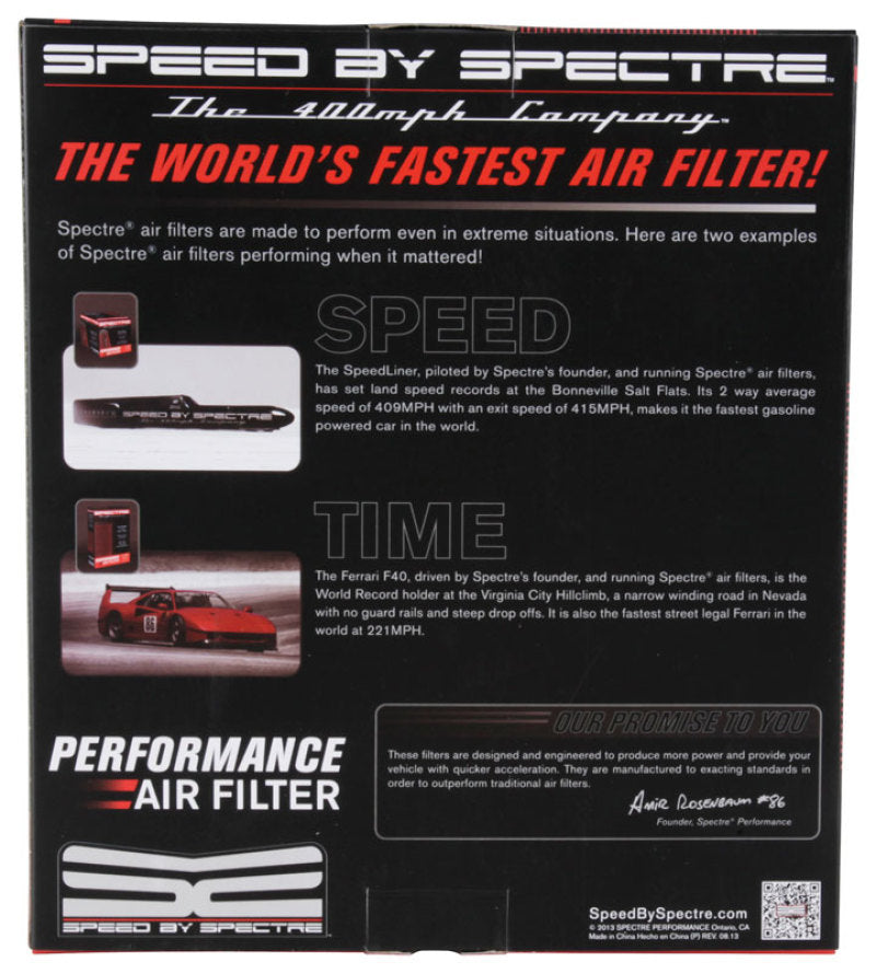 Spectre 11-13 Toyota Highlander 2.7L L4 F/I Replacement Panel Air Filter Spectre 11-13 Toyota Highlander 2.7L L4 F/I Replacement Panel Air Filter
