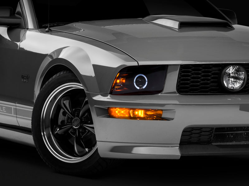 Raxiom 05-09 Ford Mustang Halogen 2010 Style LED Halo Headlights-Blk Hsng(Clear Lens/Excludes GT500) Raxiom 05-09 Ford Mustang Halogen 2010 Style LED Halo Headlights-Blk Hsng(Clear Lens/Excludes GT500)