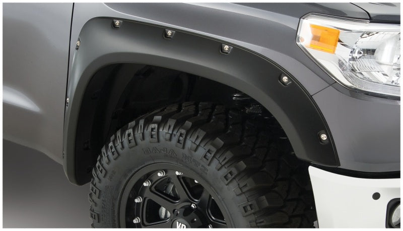 Bushwacker 14-18 Toyota Tundra Fleetside Pocket Style Flares 4pc 66.7/78.7/97.6in Bed - Black Bushwacker 14-18 Toyota Tundra Fleetside Pocket Style Flares 4pc 66.7/78.7/97.6in Bed - Black