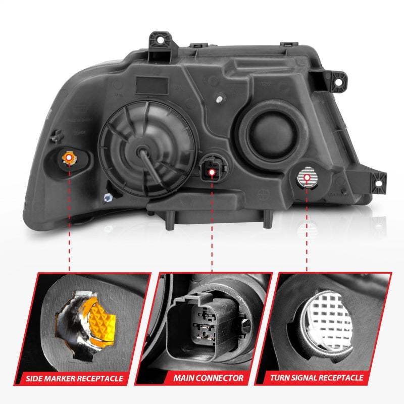 ANZO 2003-2006 Lincoln Navigator Crystal Headlights Black ANZO 2003-2006 Lincoln Navigator Crystal Headlights Black