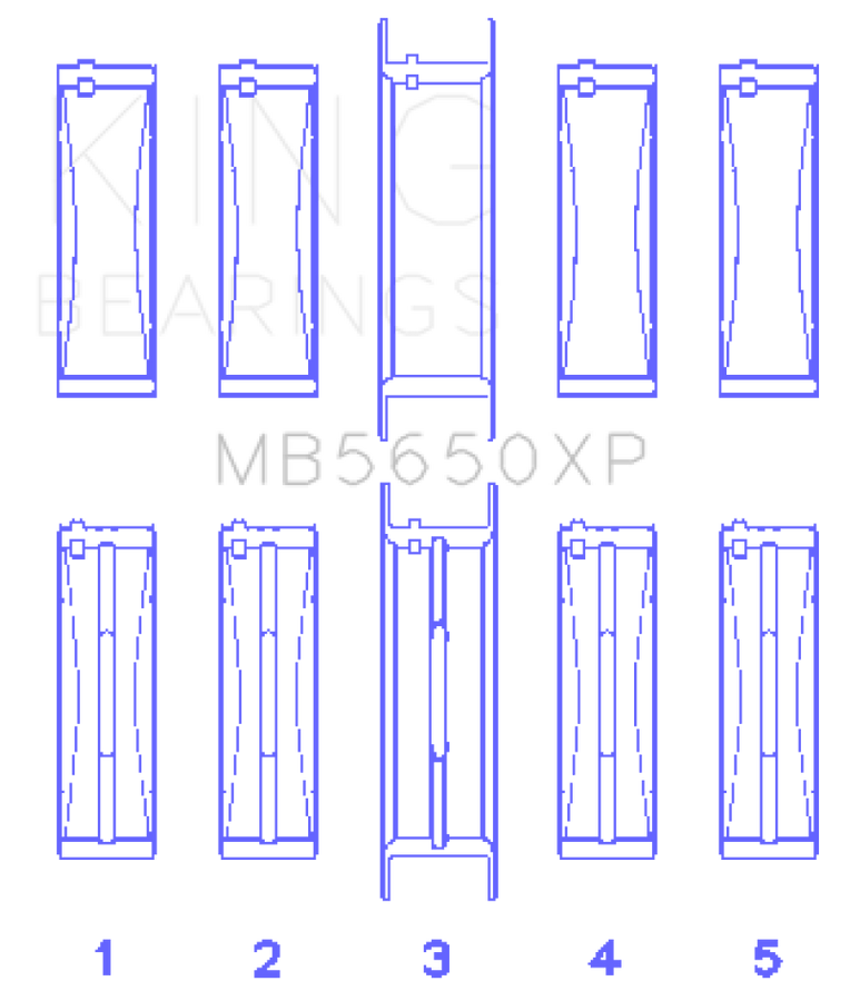 King Engine Bearings Ford 370ci/429ci/460ci 16v OHV Crankshaft Main Bearing Set (Set of 5) King Engine Bearings Ford 370ci/429ci/460ci 16v OHV Crankshaft Main Bearing Set (Set of 5)