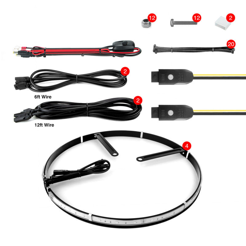 XK Glow Wheel Ring Light Kit XKchrome App controlled w/ Turn Signal Function 4pc 15In XK Glow Wheel Ring Light Kit XKchrome App controlled w/ Turn Signal Function 4pc 15In