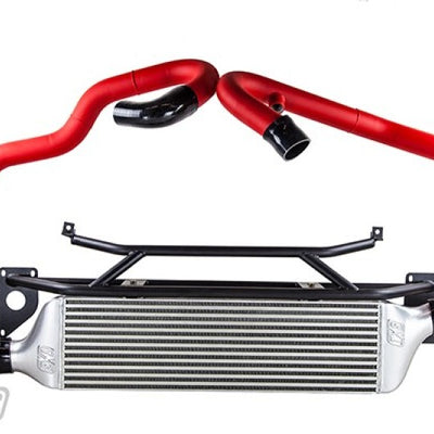 Turbo XS FMIC 2015-2017 Subaru STi - Wrinkle Red Pipes