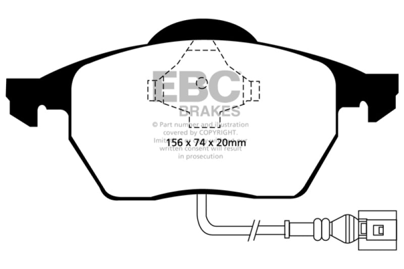 EBC 99-06 Audi TT 1.8 Turbo Yellowstuff Front Brake Pads EBC 99-06 Audi TT 1.8 Turbo Yellowstuff Front Brake Pads