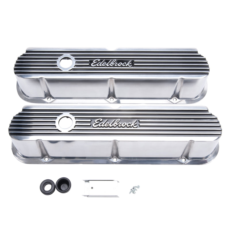 Edelbrock Valve Cover Elite II Series Ford 289-302-351W CI V8 Tall Polished Edelbrock Valve Cover Elite II Series Ford 289-302-351W CI V8 Tall Polished