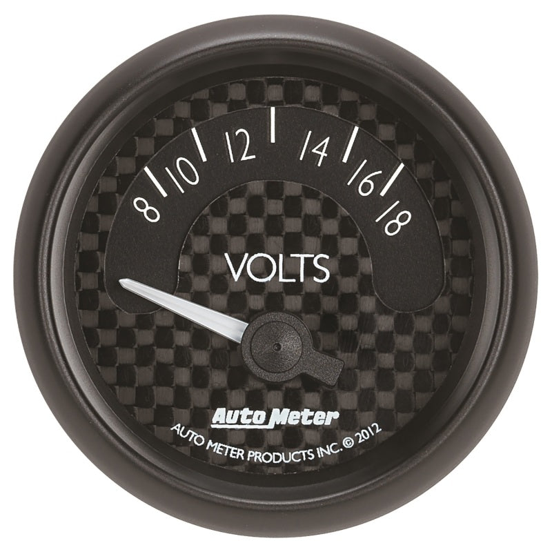 Autometer GT Series 52mm Short Sweep Electronic 8-18 Volts Voltmeter Autometer GT Series 52mm Short Sweep Electronic 8-18 Volts Voltmeter