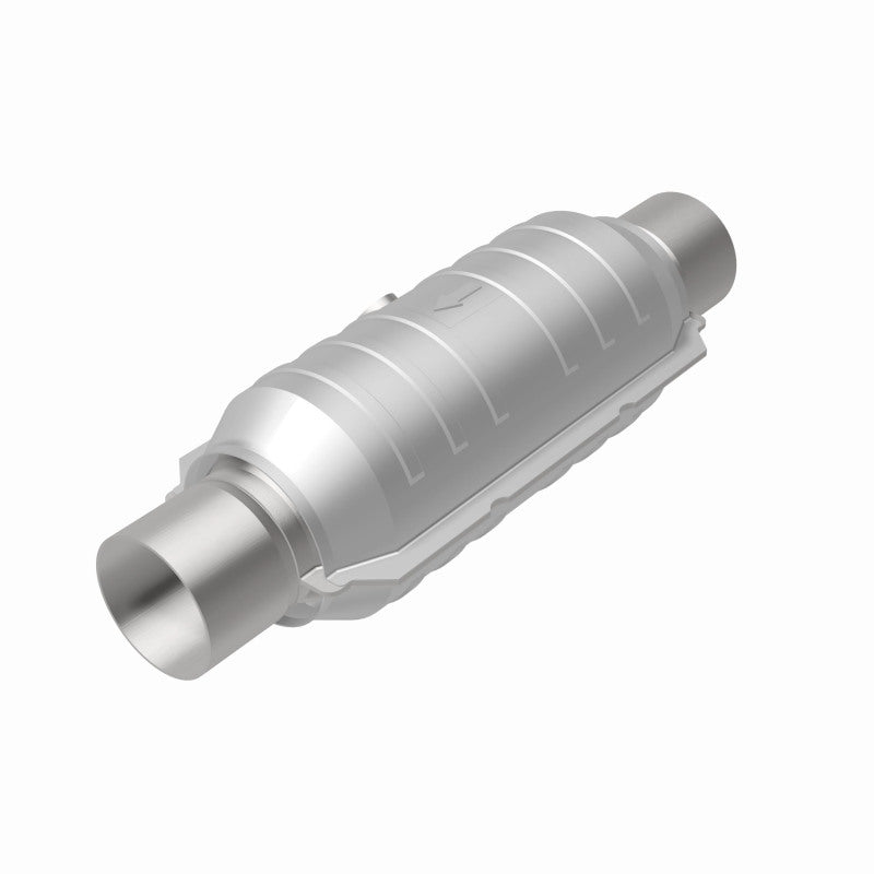 MagnaFlow Conv Univ 2.5in Inlet/Outlet Center/Center Round 11in Body L x 5.125in W x 15in Overall L MagnaFlow Conv Univ 2.5in Inlet/Outlet Center/Center Round 11in Body L x 5.125in W x 15in Overall L