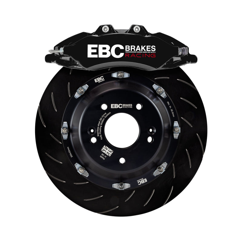 EBC Racing 17-21 Honda Civic Type-R (FK8) Black Apollo-6 Calipers 380mm Rotors Front Big Brake Kit EBC Racing 17-21 Honda Civic Type-R (FK8) Black Apollo-6 Calipers 380mm Rotors Front Big Brake Kit