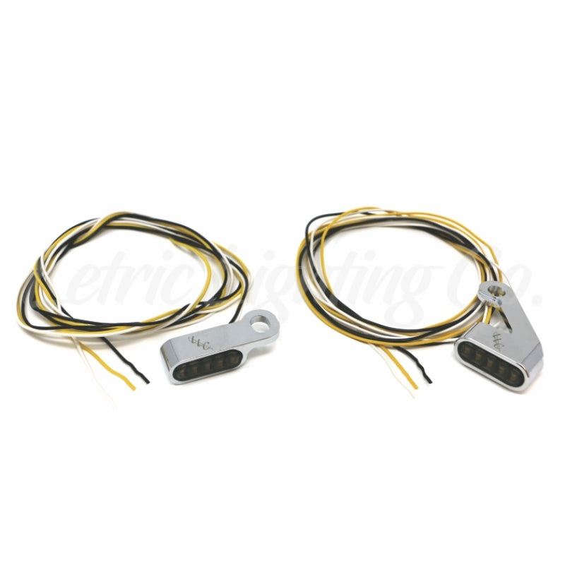 Letric Lighting Black Mini Mirror Mounted Front LED Turn Signals - Chrome Letric Lighting Black Mini Mirror Mounted Front LED Turn Signals - Chrome