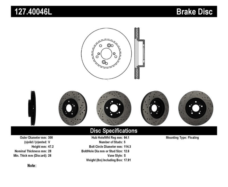 StopTech Nissan 370Z / 01-03 Acura CL / 06 EL / 04-09 TSX / 03-07 Honda Accord Coupe M/T / 05-08 Se StopTech Nissan 370Z / 01-03 Acura CL / 06 EL / 04-09 TSX / 03-07 Honda Accord Coupe M/T / 05-08 Se