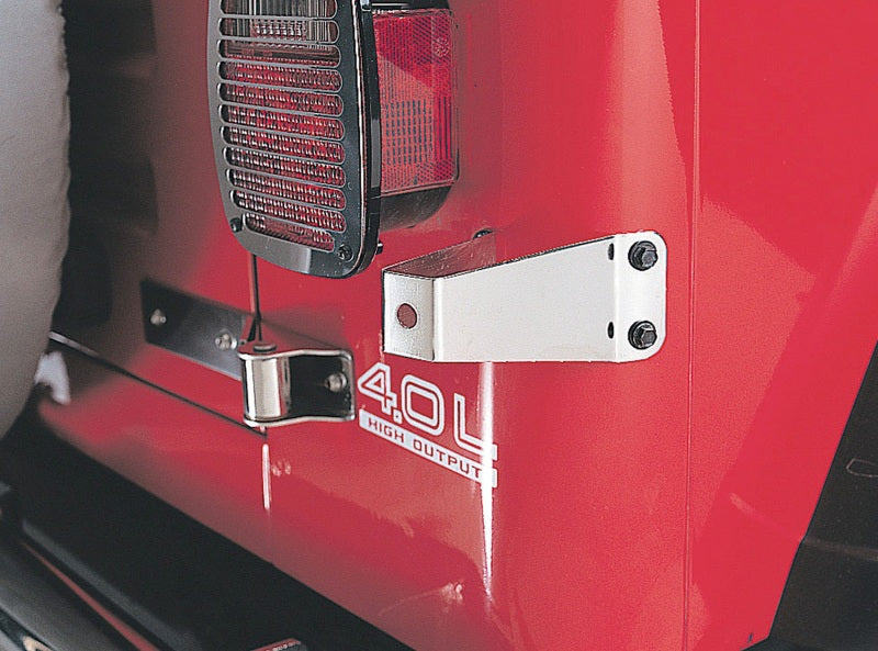 Rugged Ridge 76-95 Jeep CJ / Jeep Wrangler TJ Stainless Steel Tire Stop Rugged Ridge 76-95 Jeep CJ / Jeep Wrangler TJ Stainless Steel Tire Stop