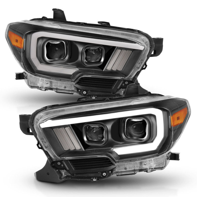 ANZO 2016-2017 Toyota Tacoma Projector Headlights w/ Plank Style Switchback Black w/ Amber w/ DRL ANZO 2016-2017 Toyota Tacoma Projector Headlights w/ Plank Style Switchback Black w/ Amber w/ DRL