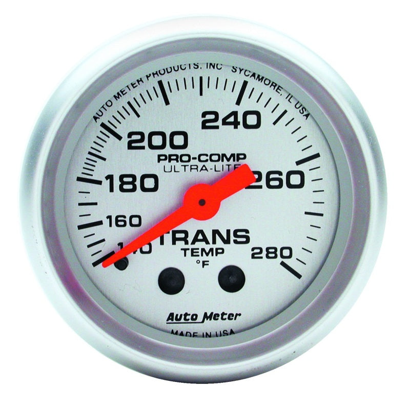 Autometer Ultra-Lite 52mm 140-280 Deg F Mechanical Transmission Temp Gauge Autometer Ultra-Lite 52mm 140-280 Deg F Mechanical Transmission Temp Gauge