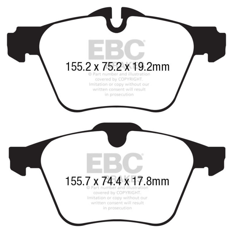 EBC 13+ Jaguar F-Type (Cast Iron Rotors Only) 3.0 Supercharged (340) Yellowstuff Front Brake Pads EBC 13+ Jaguar F-Type (Cast Iron Rotors Only) 3.0 Supercharged (340) Yellowstuff Front Brake Pads
