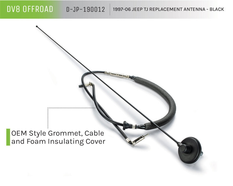 DV8 Offroad 1997-06 Jeep TJ Replacement Antenna Black DV8 Offroad 1997-06 Jeep TJ Replacement Antenna Black