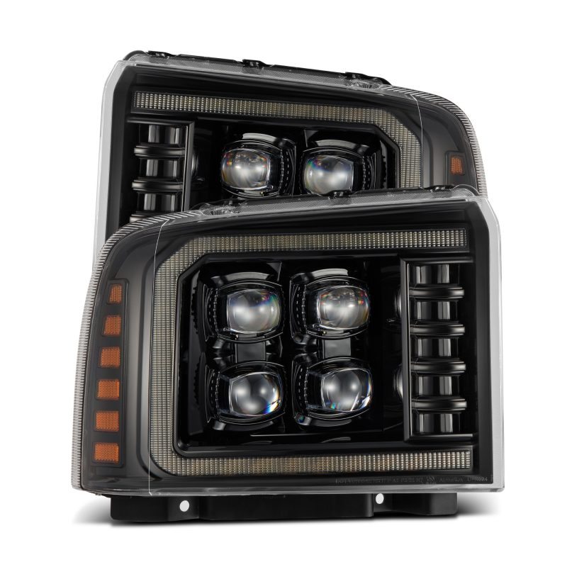 AlphaRex 05-07 Ford Super Duty/Excursion NOVA-Series LED Projector Headlights Alpha-Blk w/Activ Ligh AlphaRex 05-07 Ford Super Duty/Excursion NOVA-Series LED Projector Headlights Alpha-Blk w/Activ Ligh