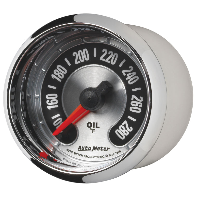 Autometer American Muscle 2-1/16in Full Sweep Electric Digital Stepper 140-280 Deg F Oil Temp Gauge Autometer American Muscle 2-1/16in Full Sweep Electric Digital Stepper 140-280 Deg F Oil Temp Gauge