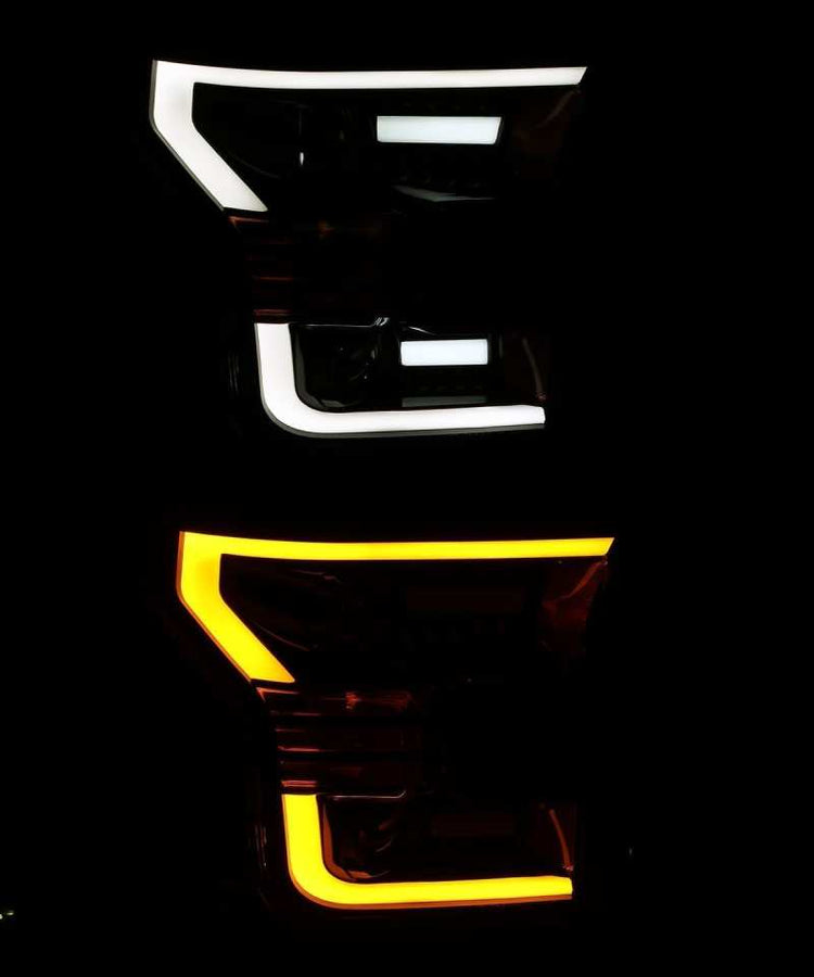 AlphaRex 15-17 Ford F-150 LUXX LED Projector Headlights Plank Style Black w/Activ Light/DRL AlphaRex 15-17 Ford F-150 LUXX LED Projector Headlights Plank Style Black w/Activ Light/DRL