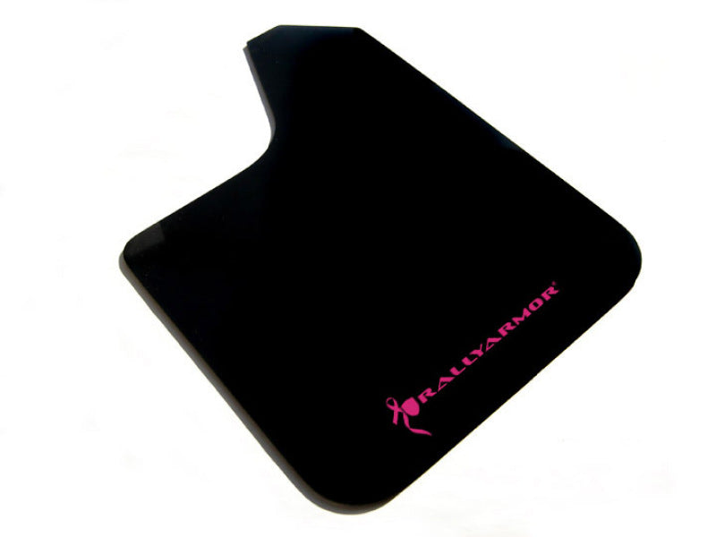 Rally Armor Universal Fit (No Hardware) Basic Black Mud Flap w/ Pink Logo Rally Armor Universal Fit (No Hardware) Basic Black Mud Flap w/ Pink Logo