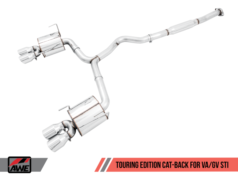 AWE Tuning Subaru STI VA / WRX GV / STI GV Sedan Touring Edition Exhaust - Chrome Silver Tip (102mm) AWE Tuning Subaru STI VA / WRX GV / STI GV Sedan Touring Edition Exhaust - Chrome Silver Tip (102mm)