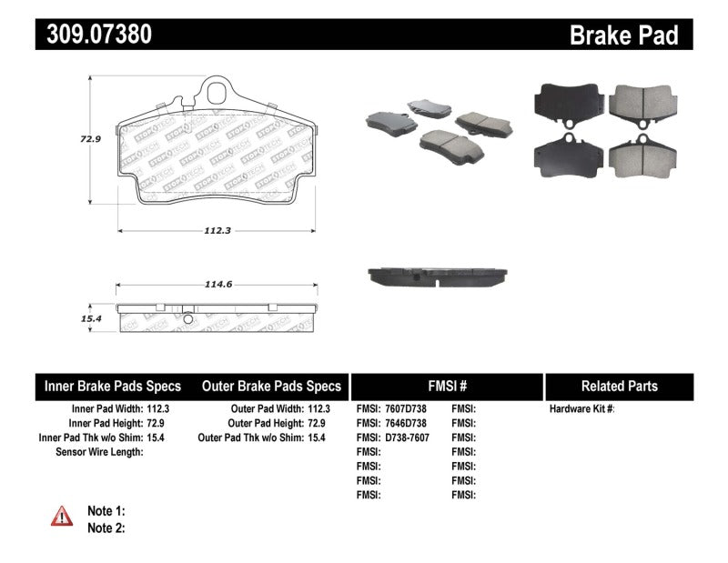 StopTech Performance 97-04 Porsche Boxster / 00-08 Boxster S / 98-08 911 Rear Brake Pads StopTech Performance 97-04 Porsche Boxster / 00-08 Boxster S / 98-08 911 Rear Brake Pads
