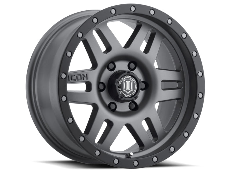 ICON Six Speed 17x8.5 5x150 25mm Offset 5.75in BS 116.5mm Bore Titanium Wheel ICON Six Speed 17x8.5 5x150 25mm Offset 5.75in BS 116.5mm Bore Titanium Wheel