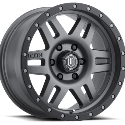 ICON Six Speed 17x8.5 6x135 6mm Offset 5in BS 94mm Bore Titanium Wheel