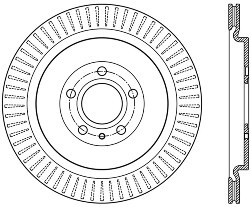 StopTech Premium High Carbon 13-14 Ford Mustang/Shelby GT500 Left Rear Disc Slotted Brake Rotor StopTech Premium High Carbon 13-14 Ford Mustang/Shelby GT500 Left Rear Disc Slotted Brake Rotor