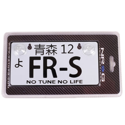 NRG Mini JDM Style Aluminum License Plate (Suction-Cup Fit/Universal) - FR-S