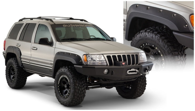 Bushwacker 99-04 Jeep Grand Cherokee Cutout Style Flares 2pc - Black Bushwacker 99-04 Jeep Grand Cherokee Cutout Style Flares 2pc - Black