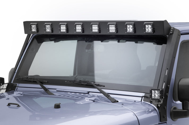 Go Rhino 07-18 Jeep Wrangler JK WLF Windshield Light Mount Frame - Eight Cube Lights Go Rhino 07-18 Jeep Wrangler JK WLF Windshield Light Mount Frame - Eight Cube Lights