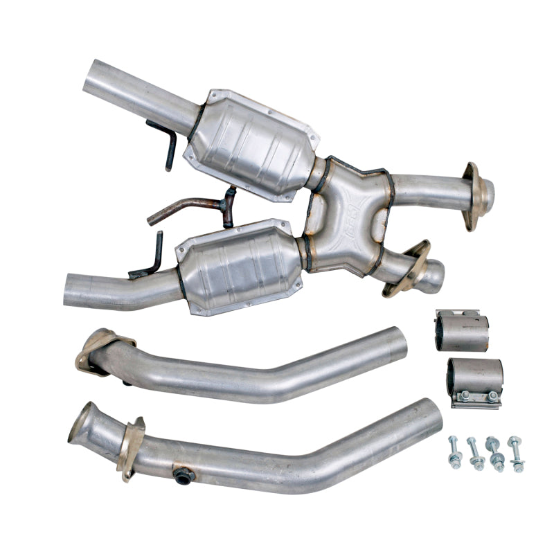 BBK 86-93 Mustang 5.0 High Flow X Pipe With Catalytic Converters - 2-1/2 BBK 86-93 Mustang 5.0 High Flow X Pipe With Catalytic Converters - 2-1/2