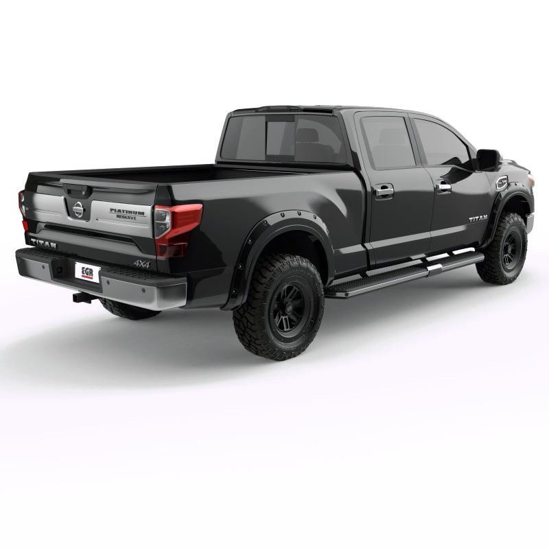 EGR 16+ Nissan Titan XD Bolt-On Look Color Match Fender Flares - Set - Black Metallic EGR 16+ Nissan Titan XD Bolt-On Look Color Match Fender Flares - Set - Black Metallic