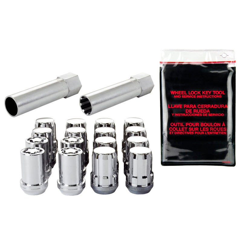 McGard SplineDrive Tuner 4 Lug Install Kit w/Locks & Tool (Cone) M12X1.5 / 13/16 Hex - Chrome McGard SplineDrive Tuner 4 Lug Install Kit w/Locks & Tool (Cone) M12X1.5 / 13/16 Hex - Chrome