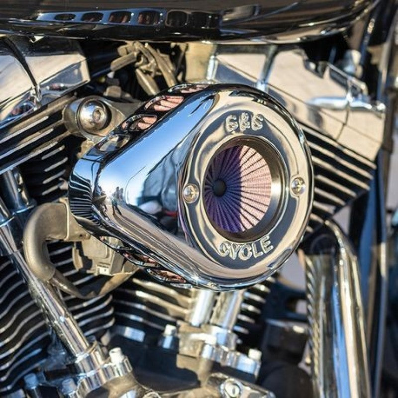 S&S Cycle 08-16 Touring/16-17 Softail Models Stealth Air Stinger Kit w/ Chrome Teardrop S&S Cycle 08-16 Touring/16-17 Softail Models Stealth Air Stinger Kit w/ Chrome Teardrop