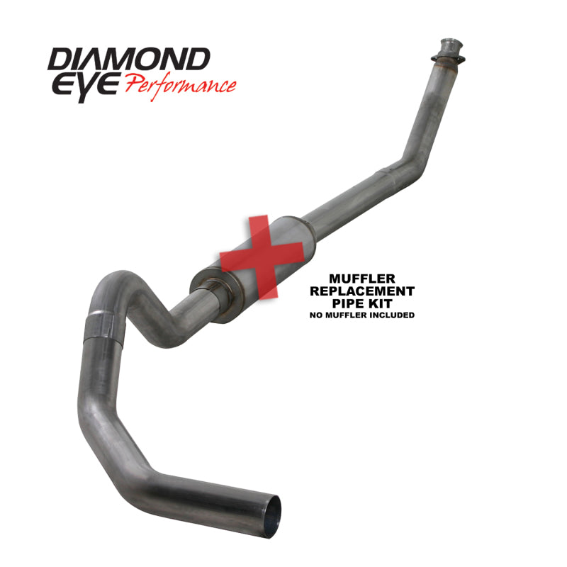 Diamond Eye KIT 4in TB MFLR RPLCMENT PIPE SGL SS: 98.5-02 DODGE CUMMINS 5.9L Diamond Eye KIT 4in TB MFLR RPLCMENT PIPE SGL SS: 98.5-02 DODGE CUMMINS 5.9L