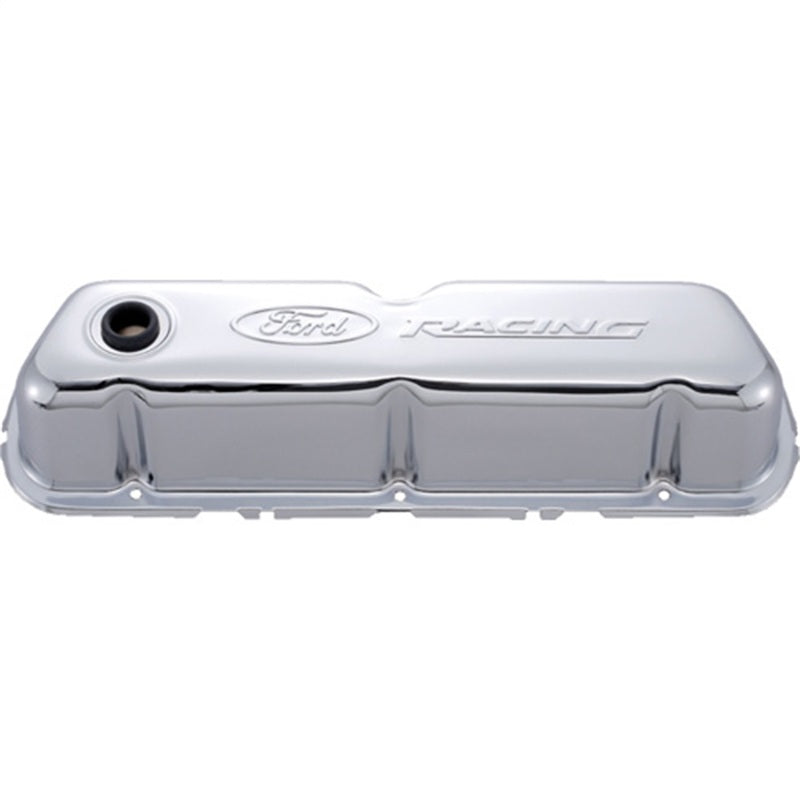Ford Racing Embosses Logo Stamped Steel Valve Cover Chrome Ford Racing Embosses Logo Stamped Steel Valve Cover Chrome