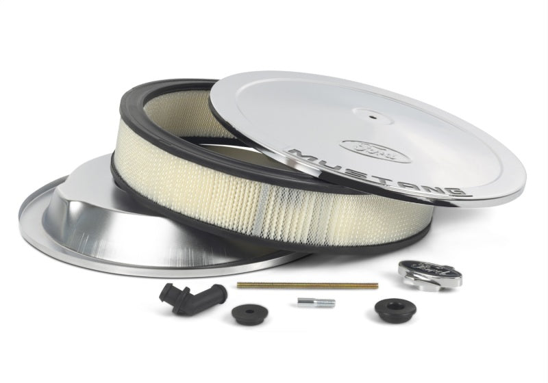 Ford Racing Air Cleaner Kit - Chrome w/Mustang Emblem Ford Racing Air Cleaner Kit - Chrome w/Mustang Emblem
