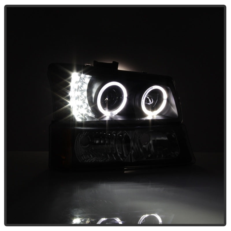 xTune Chevy Silverado 03-06 Projector Headlights 4pcs - LED Halo - Black PRO-JH-CSIL03-SET-BK xTune Chevy Silverado 03-06 Projector Headlights 4pcs - LED Halo - Black PRO-JH-CSIL03-SET-BK