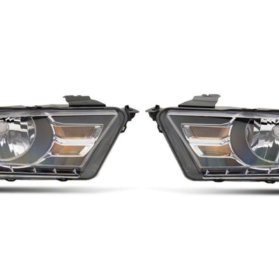 Raxiom 10-12 Ford Mustang Axial Series OEM Style Rep Headlights- Chrome Housing (Clear Lens)