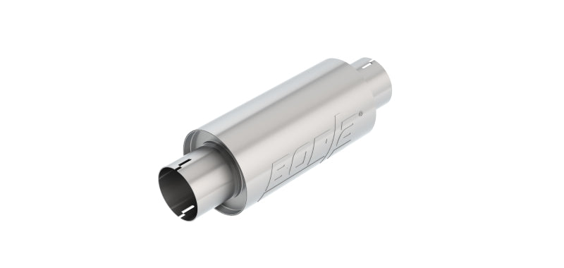 Borla Universal Resonator Option 3in Center/Center 5in Round x 10in - Notched Neck Borla Universal Resonator Option 3in Center/Center 5in Round x 10in - Notched Neck