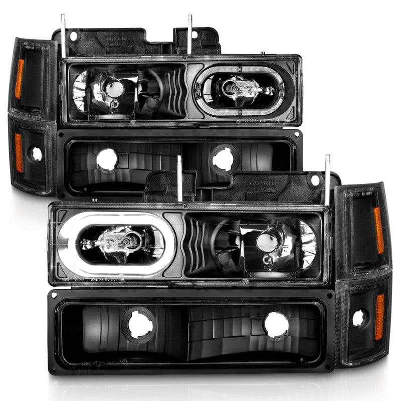 ANZO 88-98 Chevrolet C1500 Crystal Headlights Black Housing w/ Signal and Side Marker Lights ANZO 88-98 Chevrolet C1500 Crystal Headlights Black Housing w/ Signal and Side Marker Lights