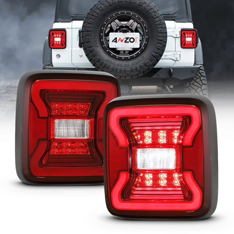 ANZO 18-19 Jeep Wrangler JL LED Taillights Black ANZO 18-19 Jeep Wrangler JL LED Taillights Black