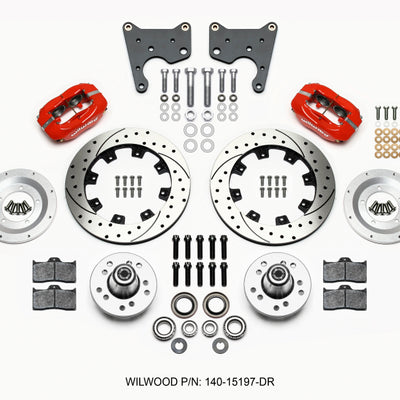 Wilwood Forged Dynalite Front Kit 12.19in Drill Red 65-72 CDP C Body -Drum