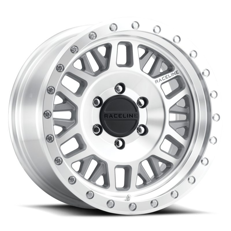 Raceline 951MC Ryno 17x8.5in / 6x139.7 BP / 0mm Offset / 106.1mm Bore - Machined Wheel Raceline 951MC Ryno 17x8.5in / 6x139.7 BP / 0mm Offset / 106.1mm Bore - Machined Wheel