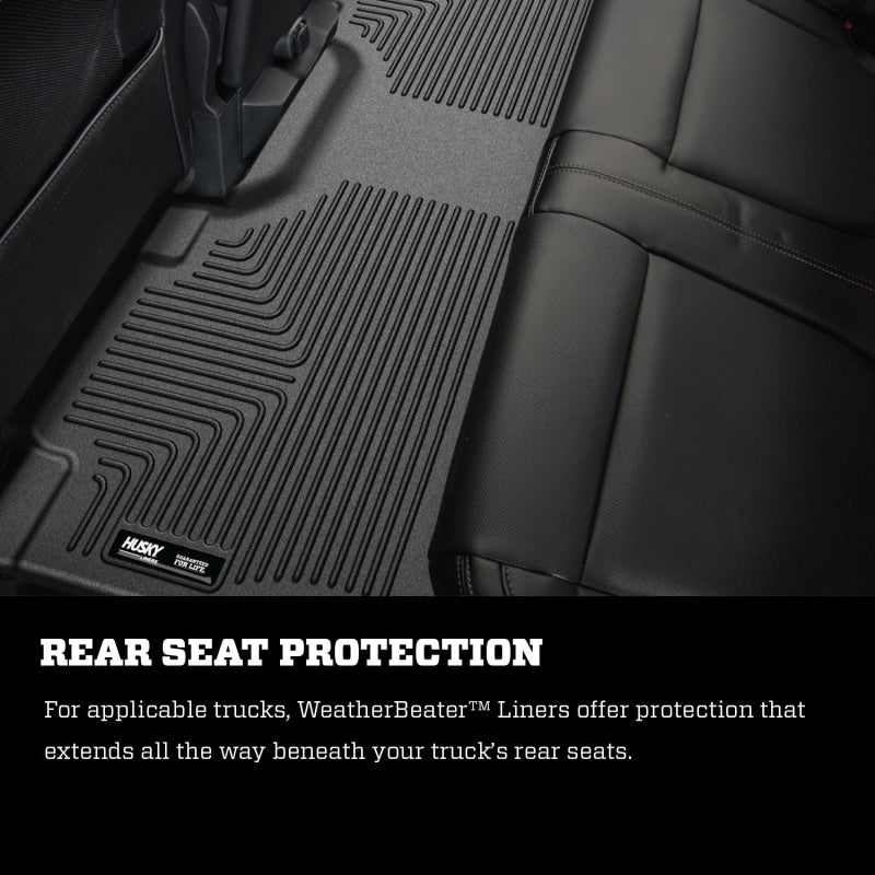 Husky Liners 15-23 Ford F-150 SuperCrew Weatherbeater Black Front & 2nd Seat Floor Liners Husky Liners 15-23 Ford F-150 SuperCrew Weatherbeater Black Front & 2nd Seat Floor Liners