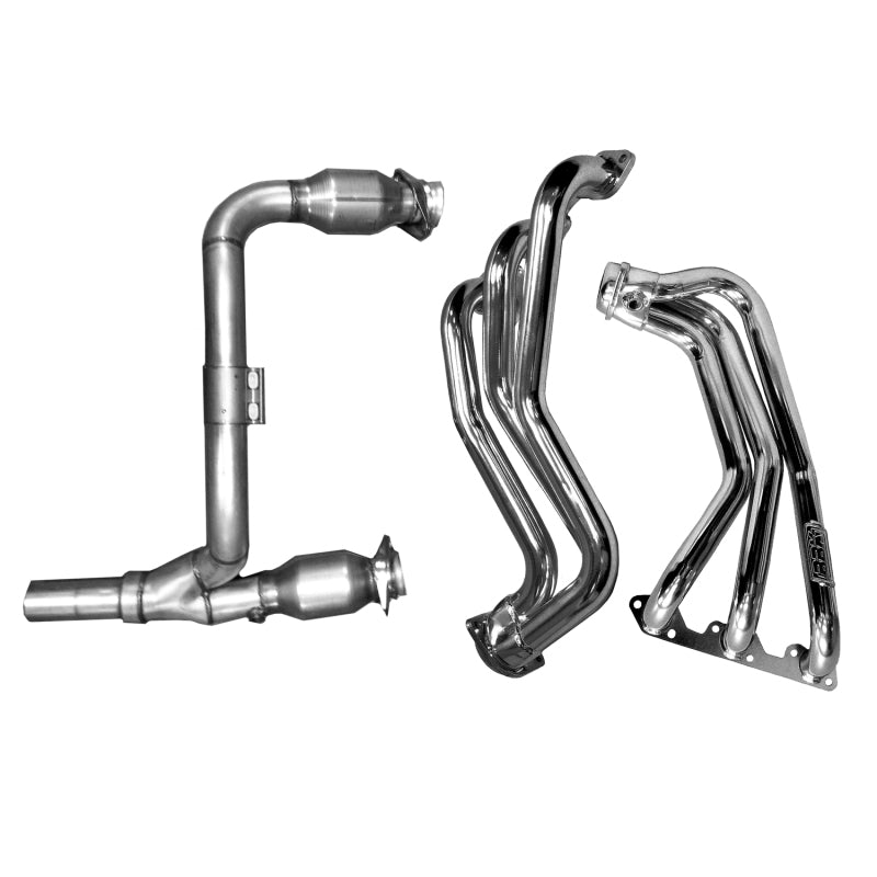 BBK 07-11 Jeep 3.8 V6 Long Tube Exhaust Headers And Y Pipe And Converters - 1-5/8 Chrome BBK 07-11 Jeep 3.8 V6 Long Tube Exhaust Headers And Y Pipe And Converters - 1-5/8 Chrome